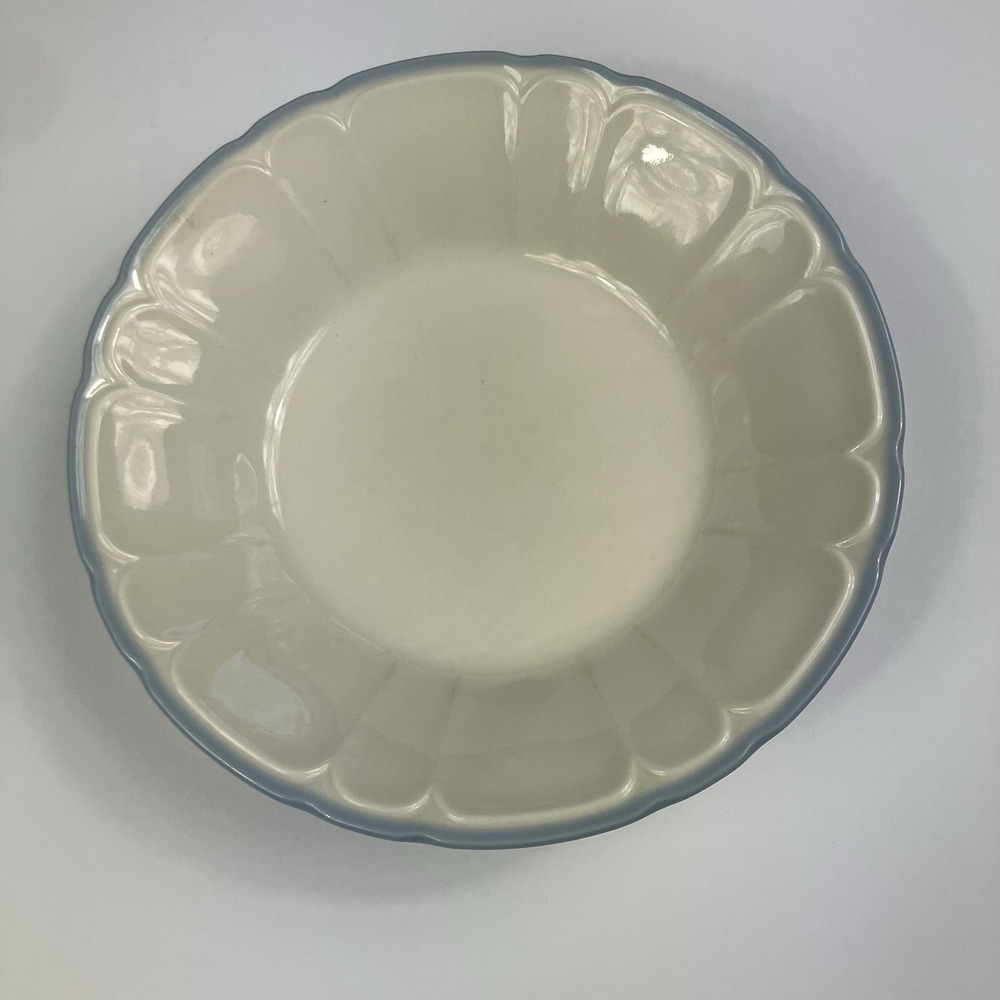Renaissance Stoneware 7.5" Bowl 290 Arcadia Blue Sango Japan Off White Blue Rim